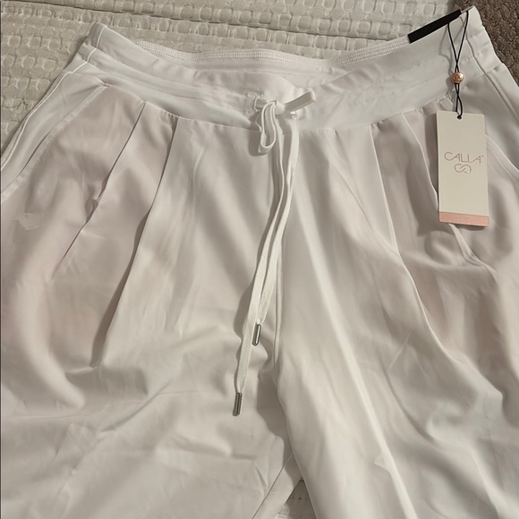 Journee Collection Pants - Calla White Drawstring Pants